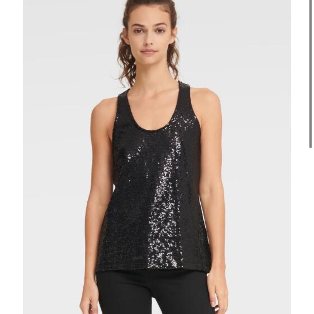 TEZENIS Black Sequin Sleeveless Top